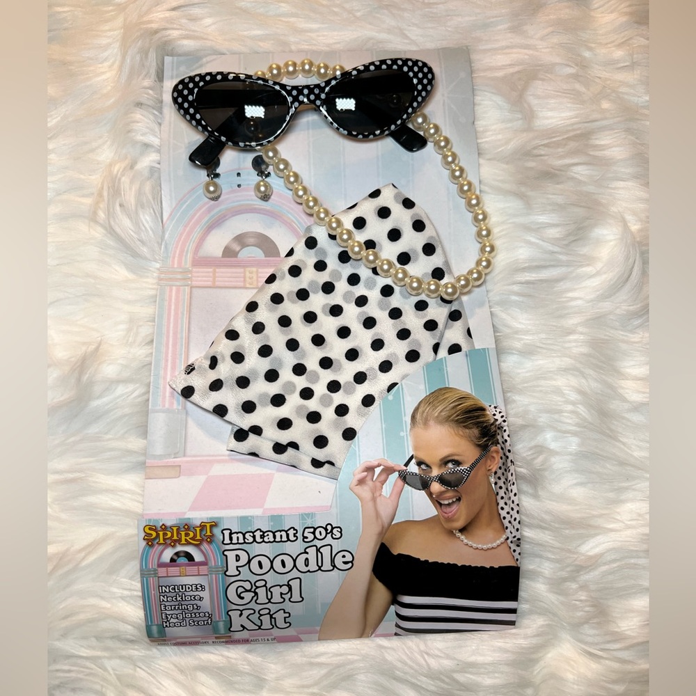 SPIRIT INSTANT 50’s POODLE GIRL KIT ADULT COSTUME ACCESSORIES 🖤🤍